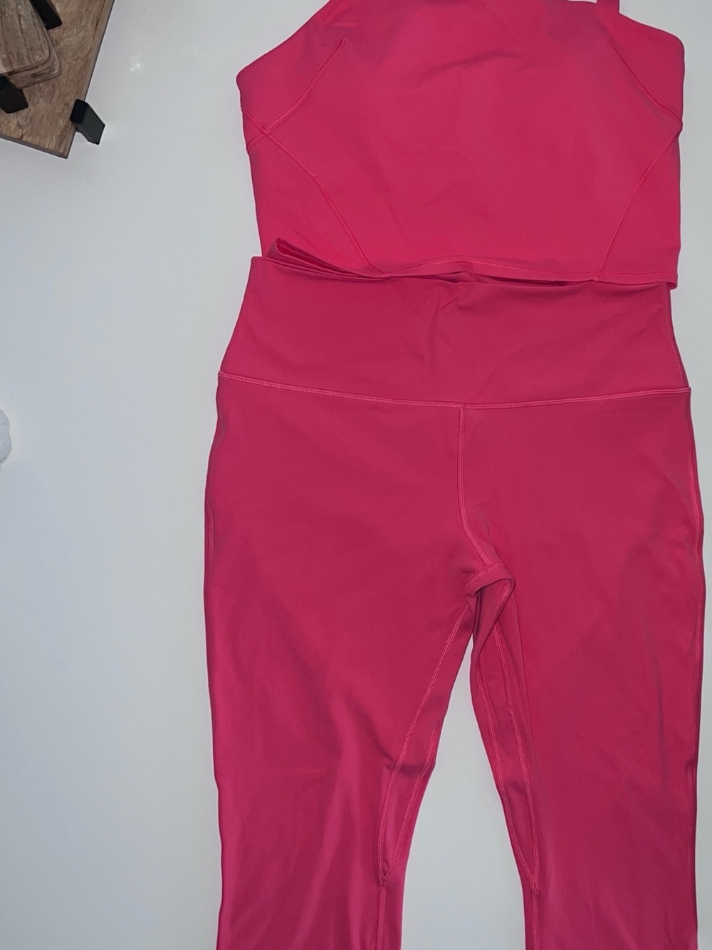 lululemon Glaze Pink Asymmetrical Tennis Tank & Align Crop Legging Set